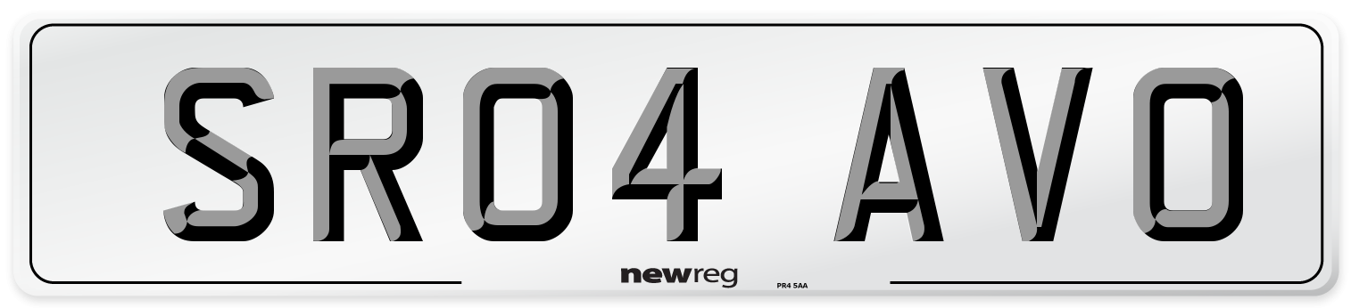 SR04 AVO Number Plate from New Reg